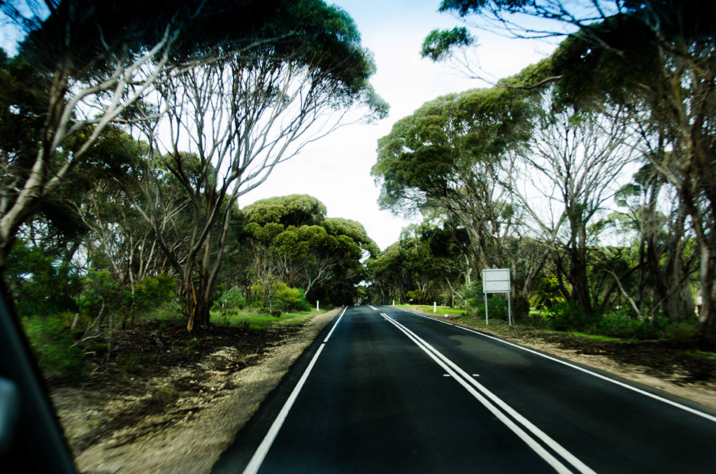 on the road